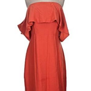 cupcakes & cashmere Coral Off the Shoulder Ruffle Dress - stunning spring summer